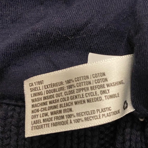 Baby Gap Long Sleeve Chunky Knit Nautical USA Zip Front Sweater Size 12-18 Month - Picture 4 of 6